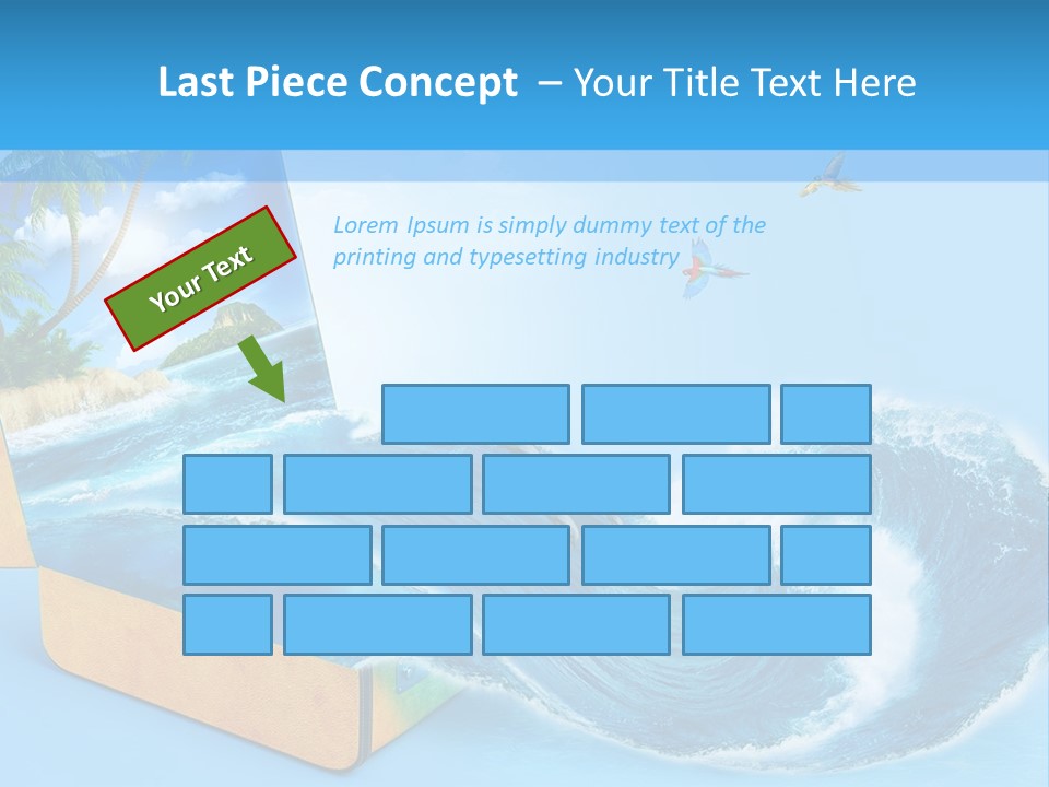 An Open Book With A Picture Of A Beach On It PowerPoint Template