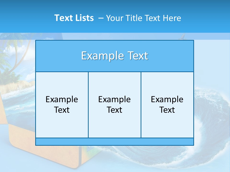 An Open Book With A Picture Of A Beach On It PowerPoint Template