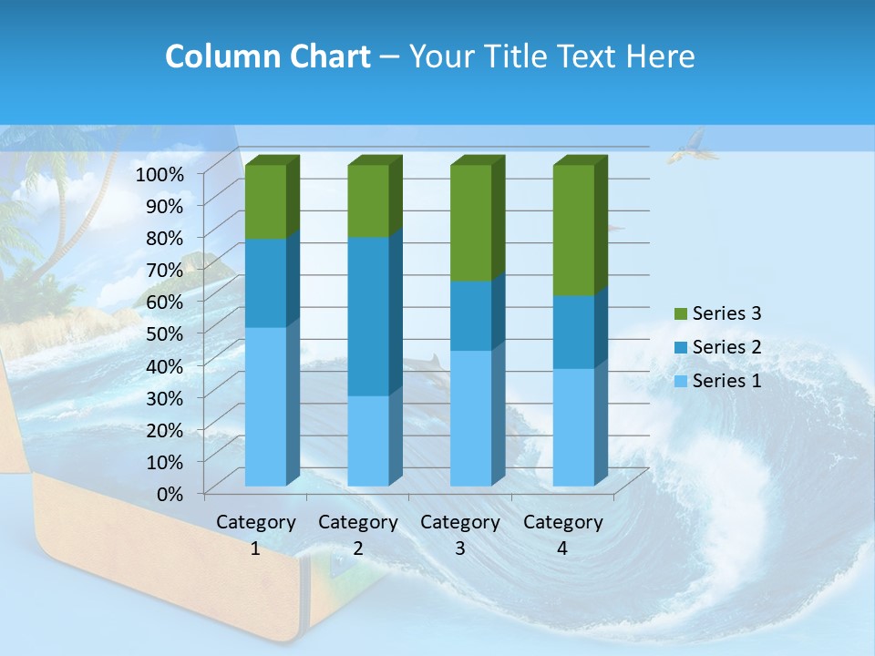 An Open Book With A Picture Of A Beach On It PowerPoint Template