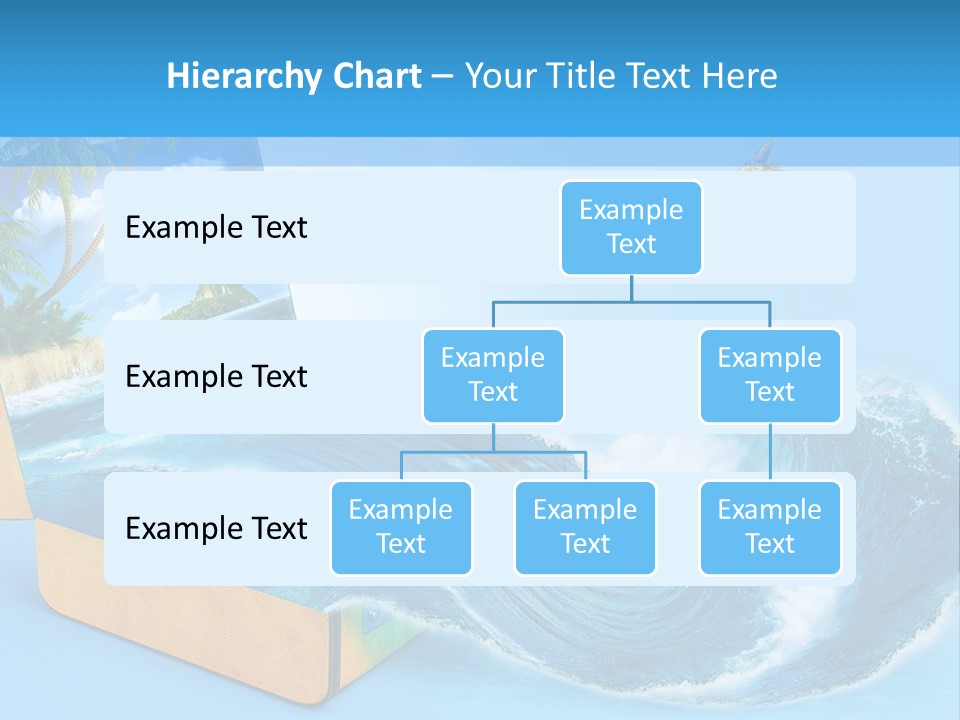 An Open Book With A Picture Of A Beach On It PowerPoint Template
