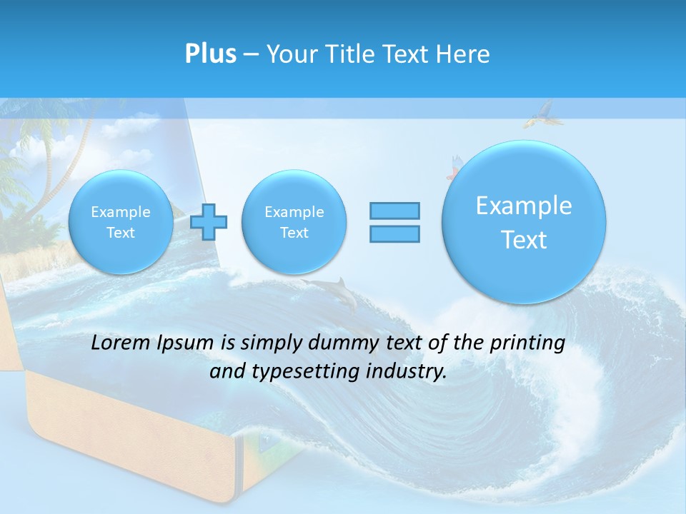 An Open Book With A Picture Of A Beach On It PowerPoint Template