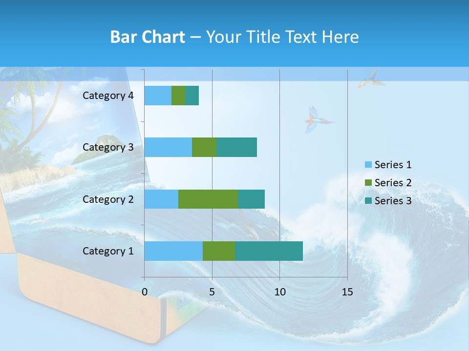 An Open Book With A Picture Of A Beach On It PowerPoint Template