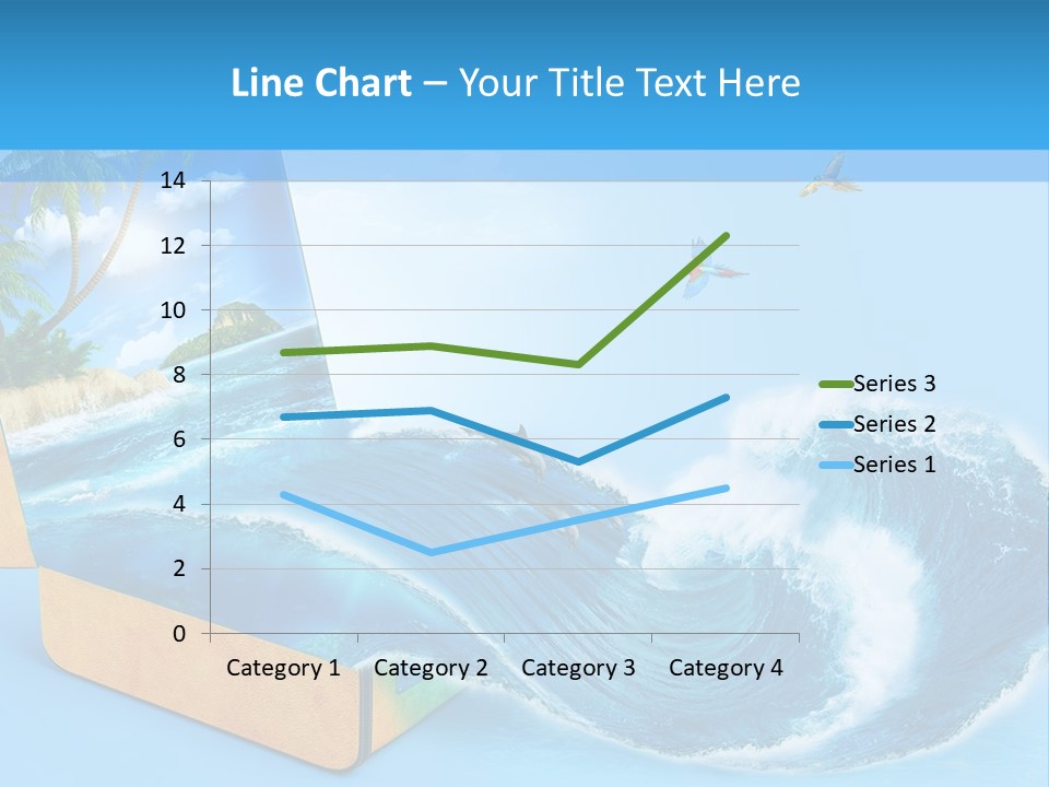 An Open Book With A Picture Of A Beach On It PowerPoint Template
