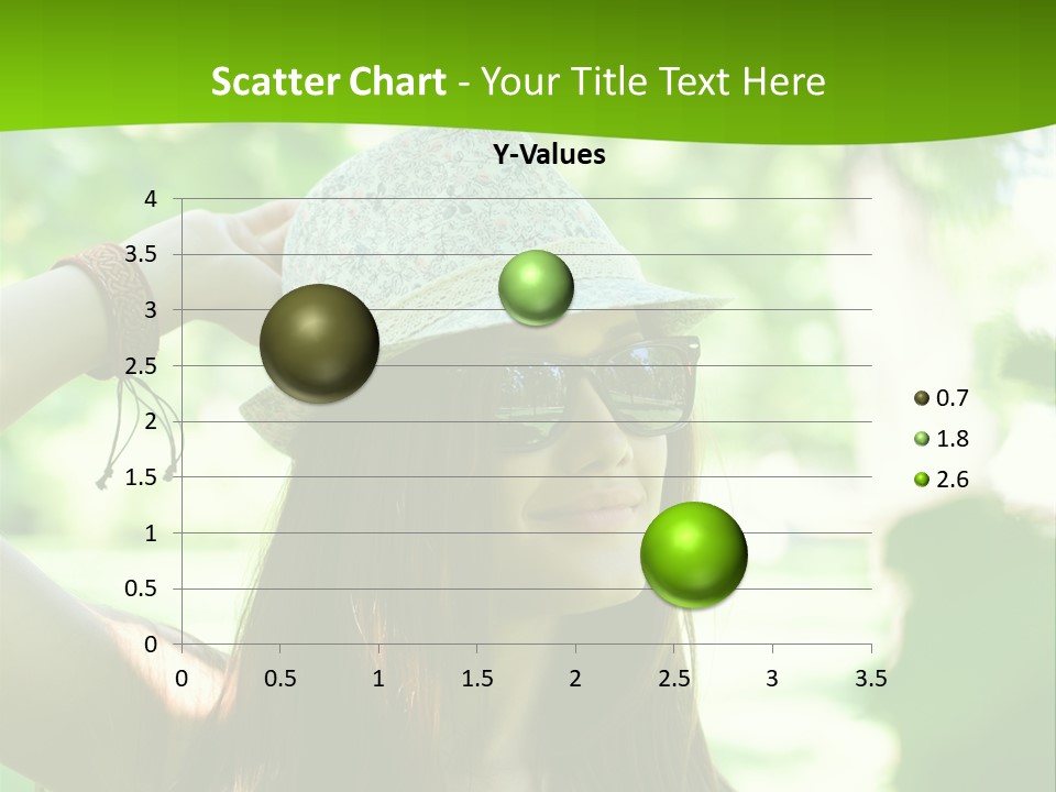 A Woman Wearing Sunglasses And A Hat With A Green Background PowerPoint Template