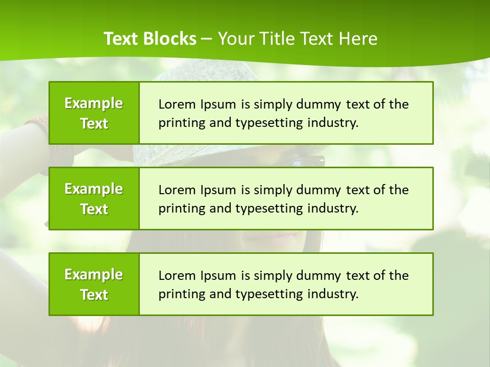 A Woman Wearing Sunglasses And A Hat With A Green Background PowerPoint Template