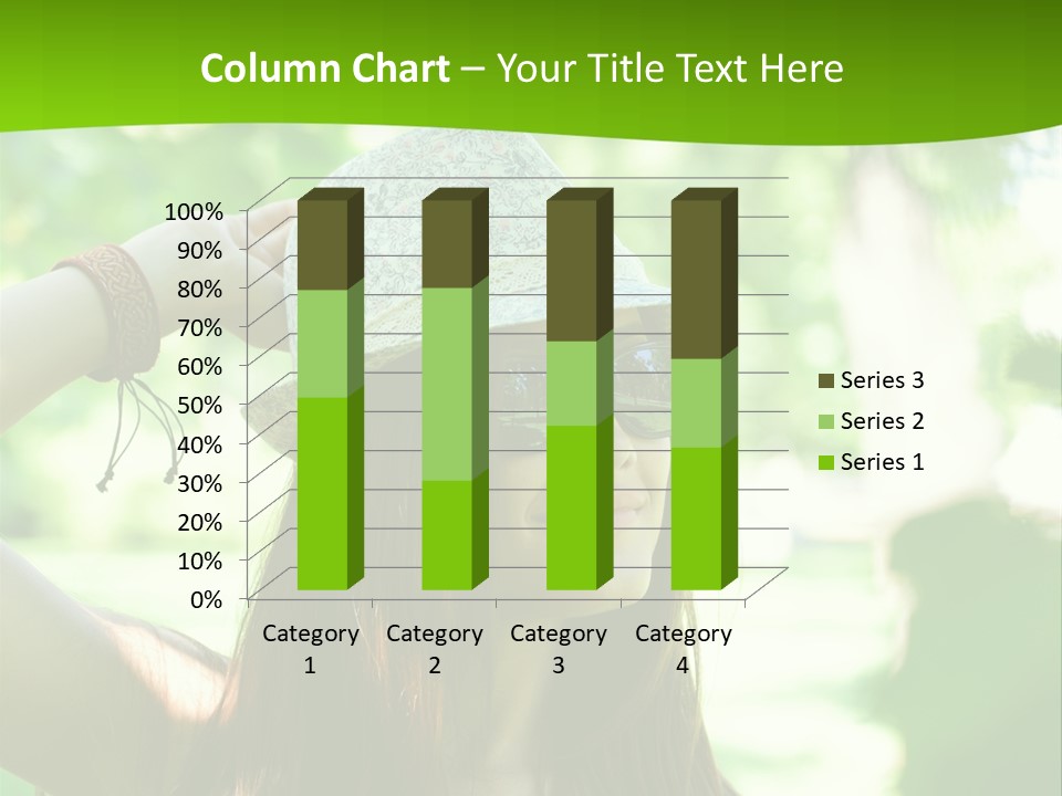 A Woman Wearing Sunglasses And A Hat With A Green Background PowerPoint Template