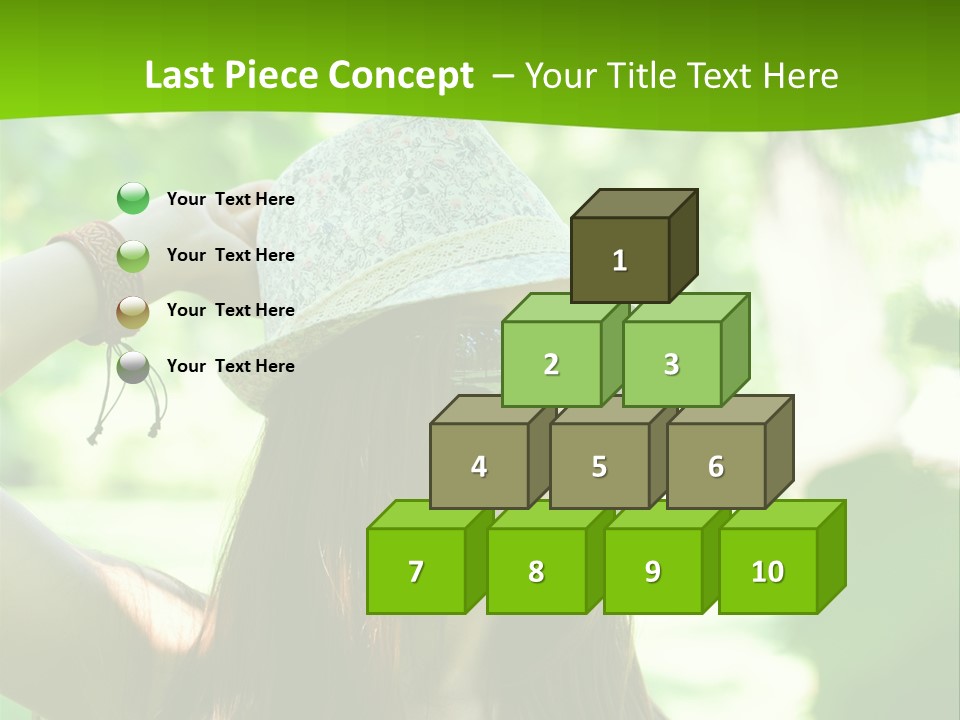 A Woman Wearing Sunglasses And A Hat With A Green Background PowerPoint Template