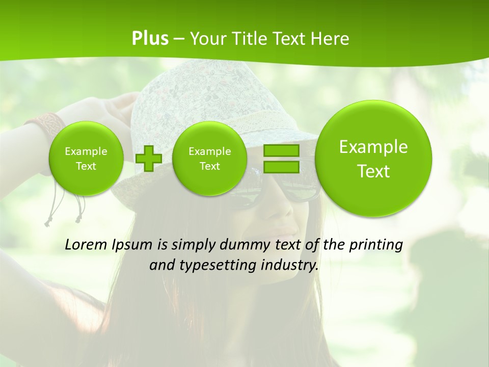 A Woman Wearing Sunglasses And A Hat With A Green Background PowerPoint Template