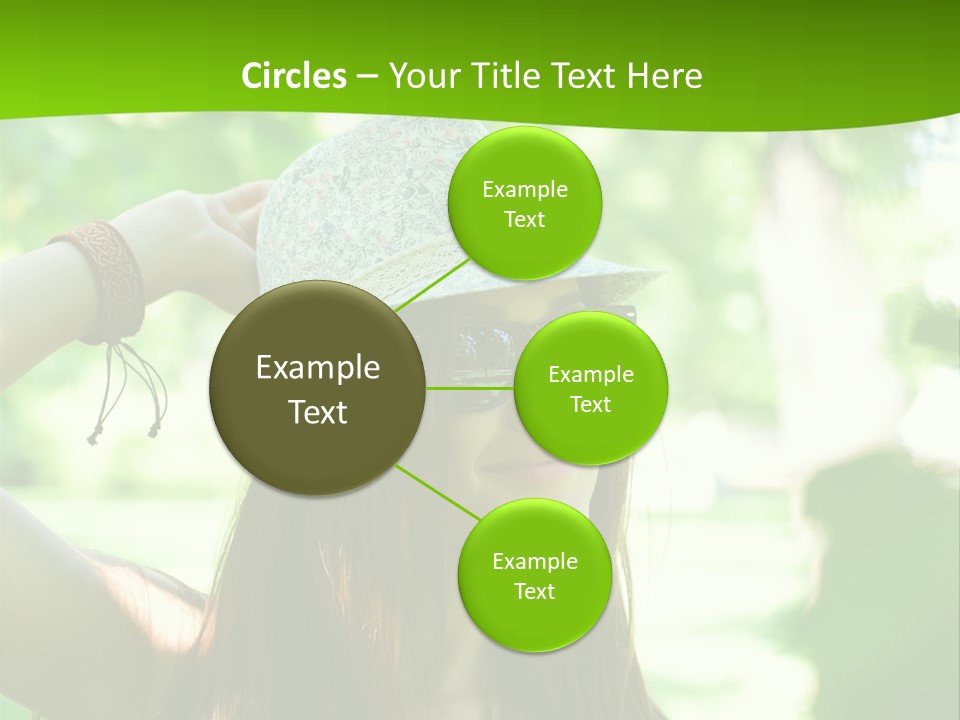 A Woman Wearing Sunglasses And A Hat With A Green Background PowerPoint Template