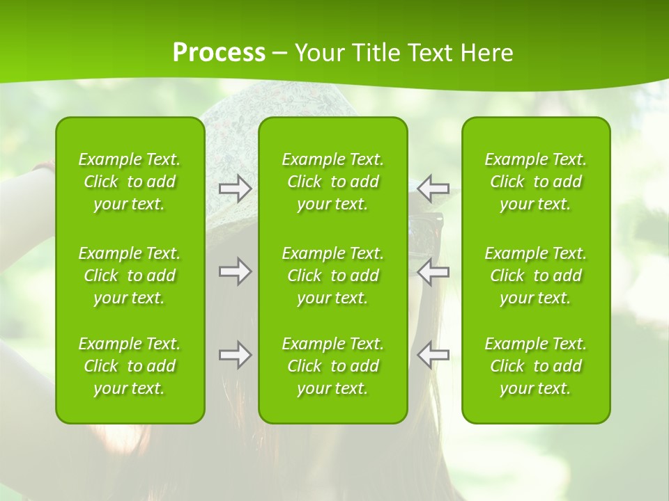 A Woman Wearing Sunglasses And A Hat With A Green Background PowerPoint Template