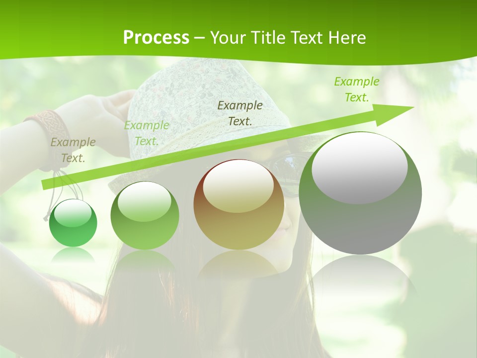 A Woman Wearing Sunglasses And A Hat With A Green Background PowerPoint Template