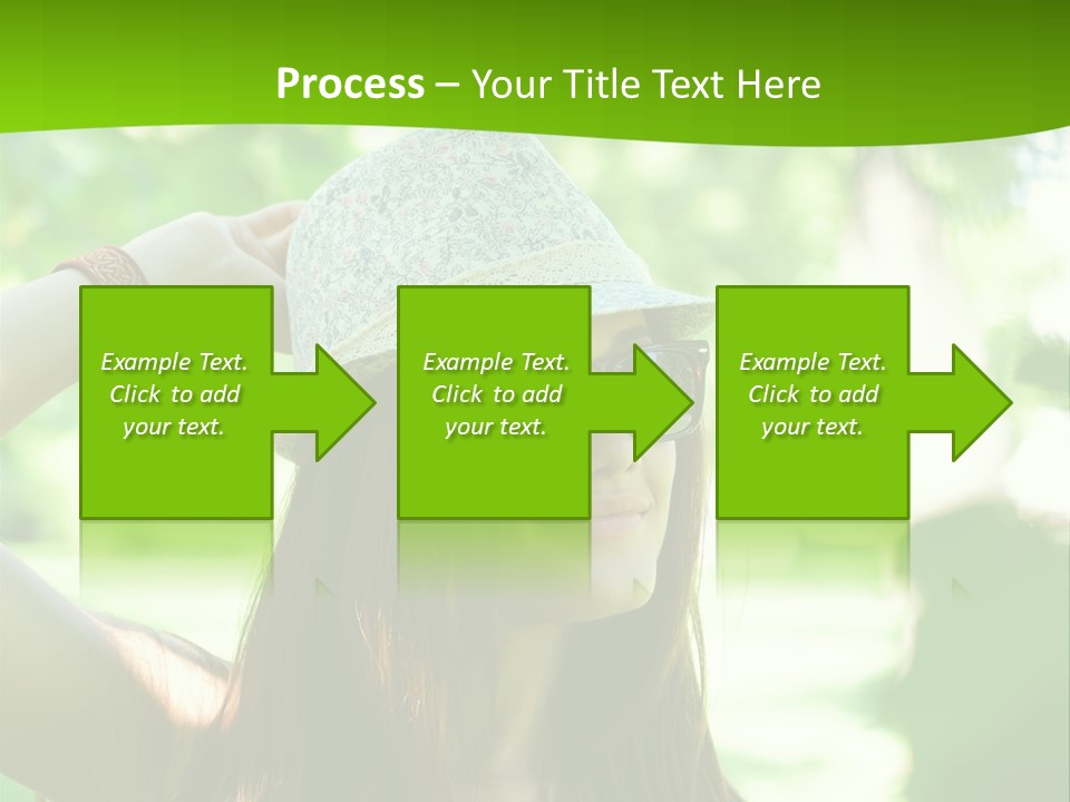 A Woman Wearing Sunglasses And A Hat With A Green Background PowerPoint Template