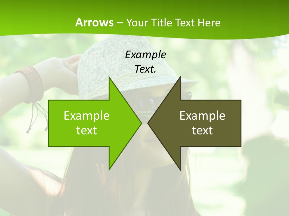 A Woman Wearing Sunglasses And A Hat With A Green Background PowerPoint Template