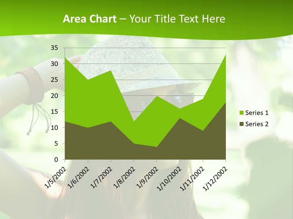 A Woman Wearing Sunglasses And A Hat With A Green Background PowerPoint Template