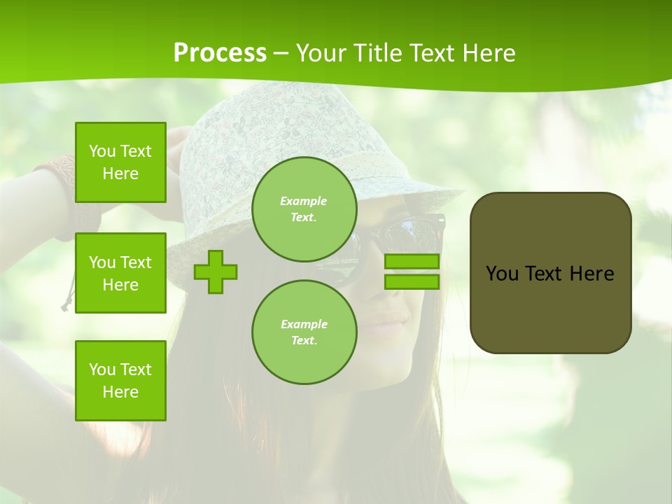 A Woman Wearing Sunglasses And A Hat With A Green Background PowerPoint Template