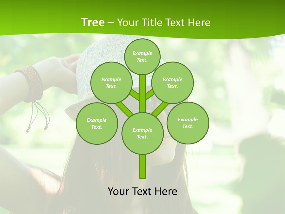 A Woman Wearing Sunglasses And A Hat With A Green Background PowerPoint Template