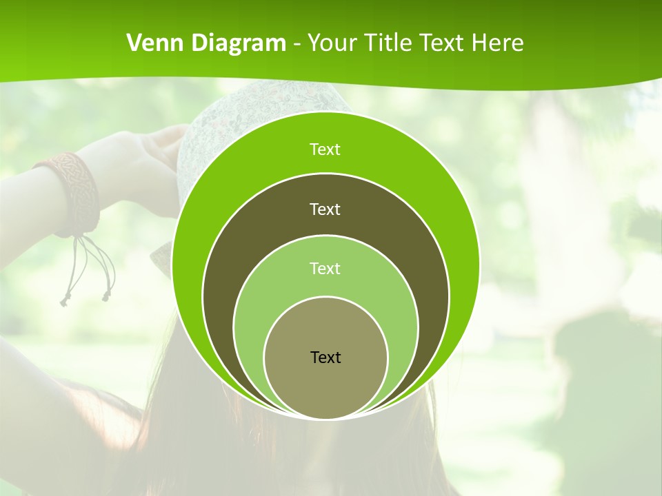 A Woman Wearing Sunglasses And A Hat With A Green Background PowerPoint Template