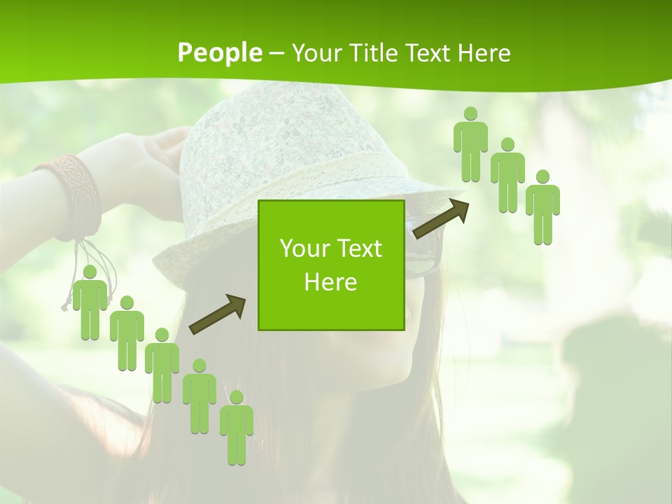 A Woman Wearing Sunglasses And A Hat With A Green Background PowerPoint Template