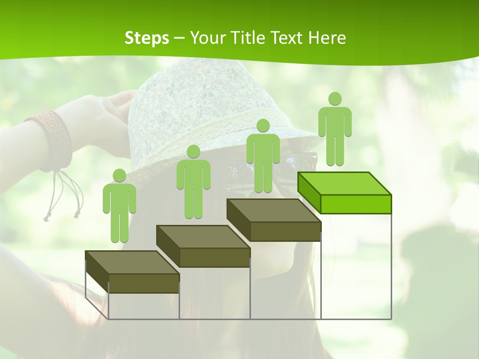A Woman Wearing Sunglasses And A Hat With A Green Background PowerPoint Template