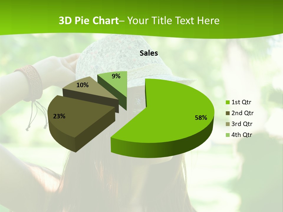 A Woman Wearing Sunglasses And A Hat With A Green Background PowerPoint Template