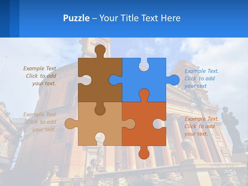 A Large Building With Columns And A Clock On It PowerPoint Template