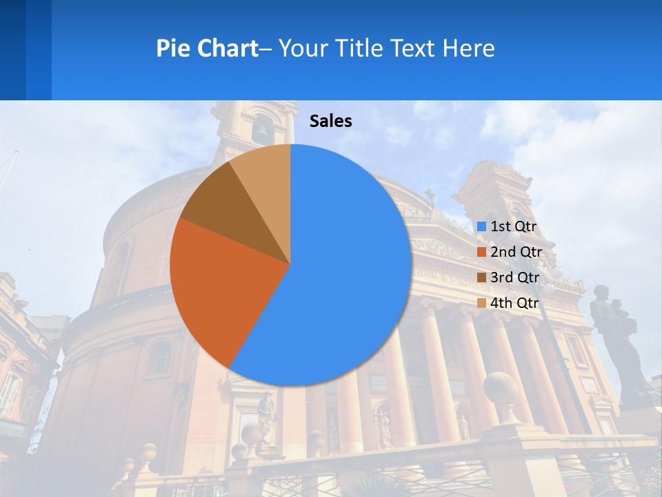 A Large Building With Columns And A Clock On It PowerPoint Template