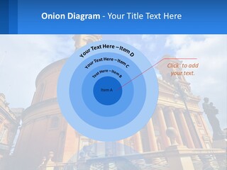 A Large Building With Columns And A Clock On It PowerPoint Template