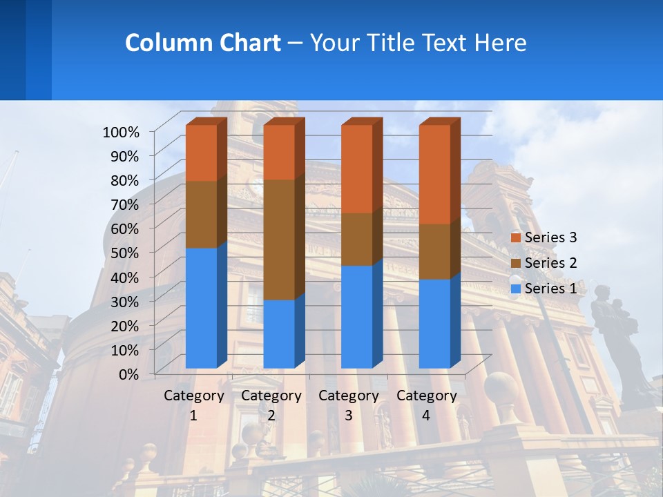 A Large Building With Columns And A Clock On It PowerPoint Template