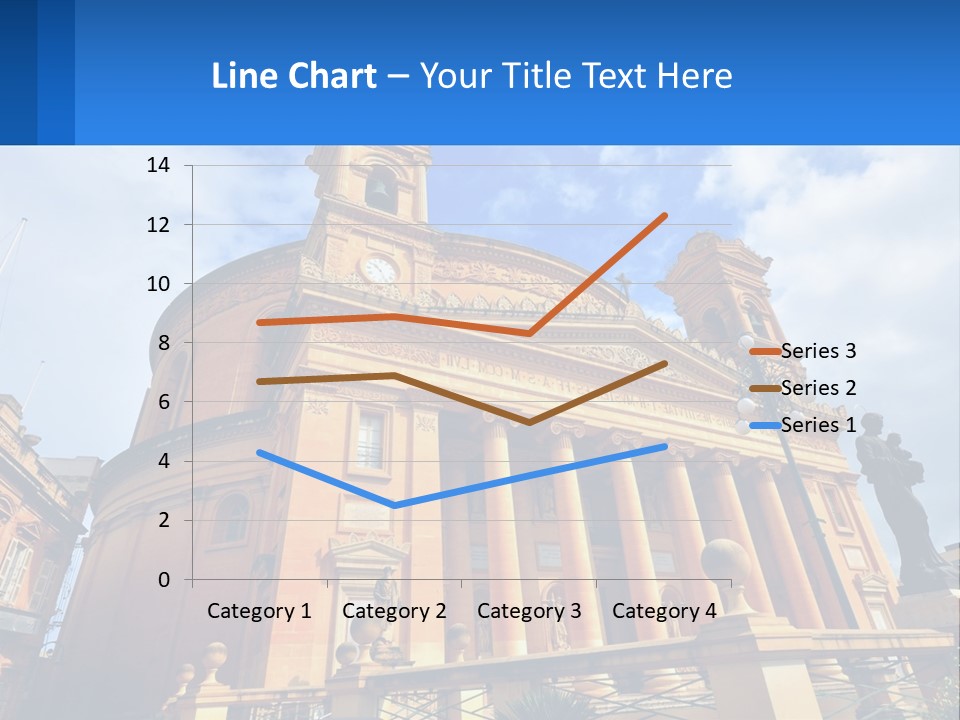 A Large Building With Columns And A Clock On It PowerPoint Template