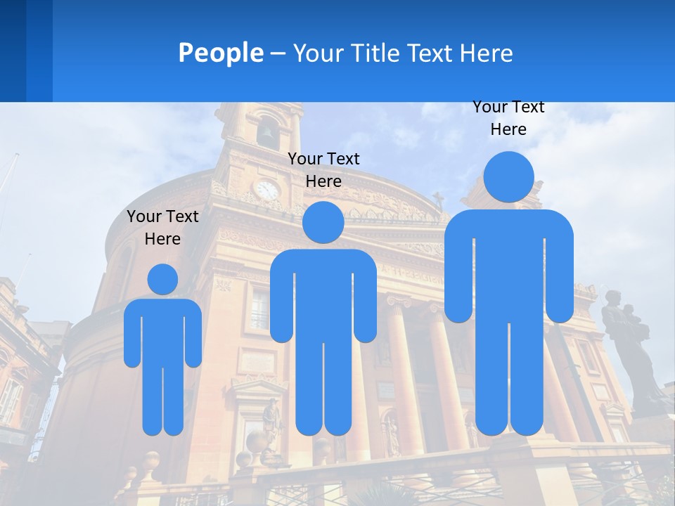 A Large Building With Columns And A Clock On It PowerPoint Template