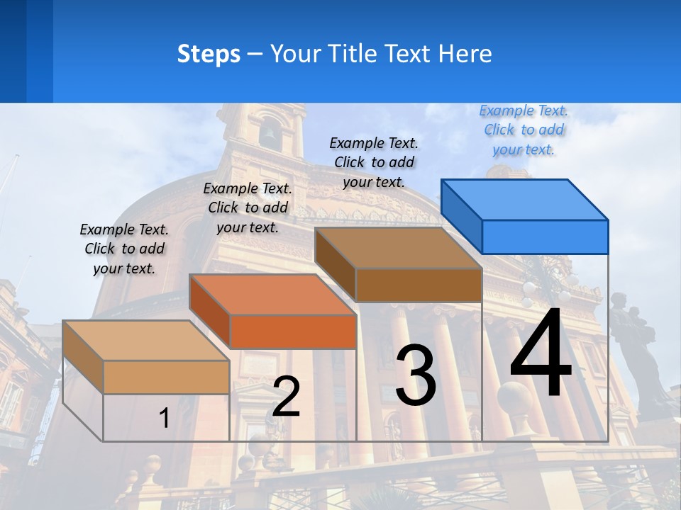 A Large Building With Columns And A Clock On It PowerPoint Template