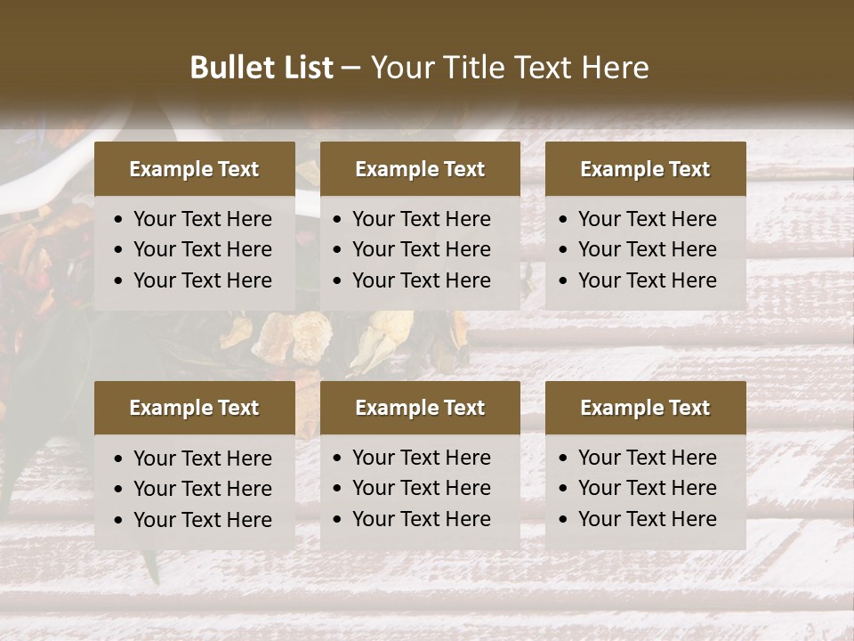 A Table Topped With Bowls Filled With Different Types Of Tea PowerPoint Template