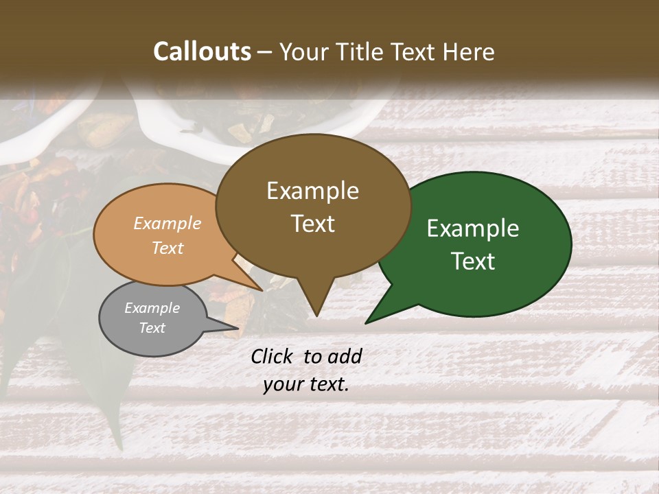 A Table Topped With Bowls Filled With Different Types Of Tea PowerPoint Template