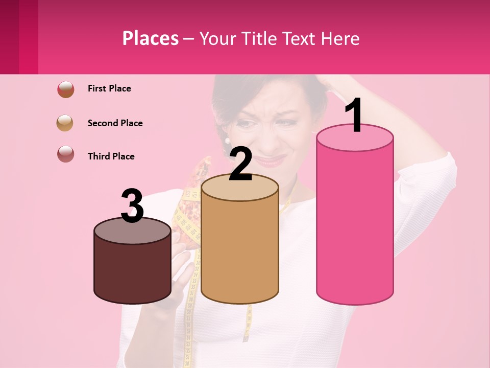 A Woman Holding A Measuring Tape And A Piece Of Food PowerPoint Template