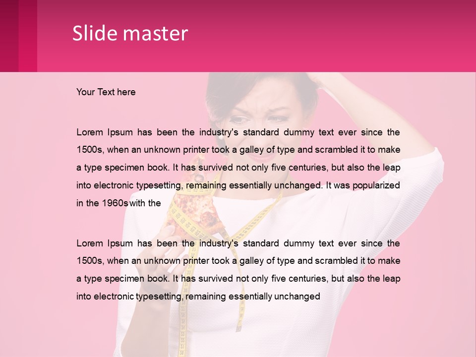 A Woman Holding A Measuring Tape And A Piece Of Food PowerPoint Template