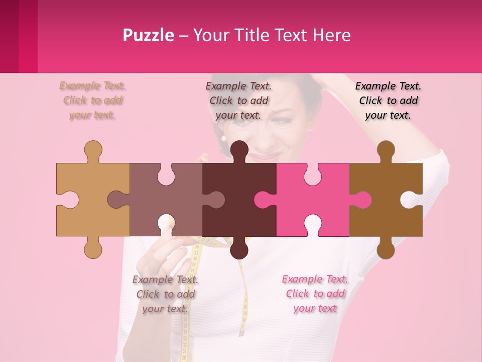 A Woman Holding A Measuring Tape And A Piece Of Food PowerPoint Template