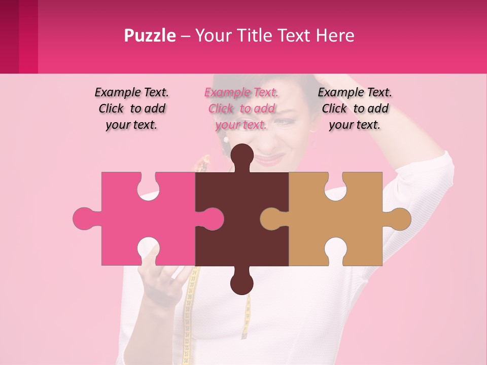 A Woman Holding A Measuring Tape And A Piece Of Food PowerPoint Template