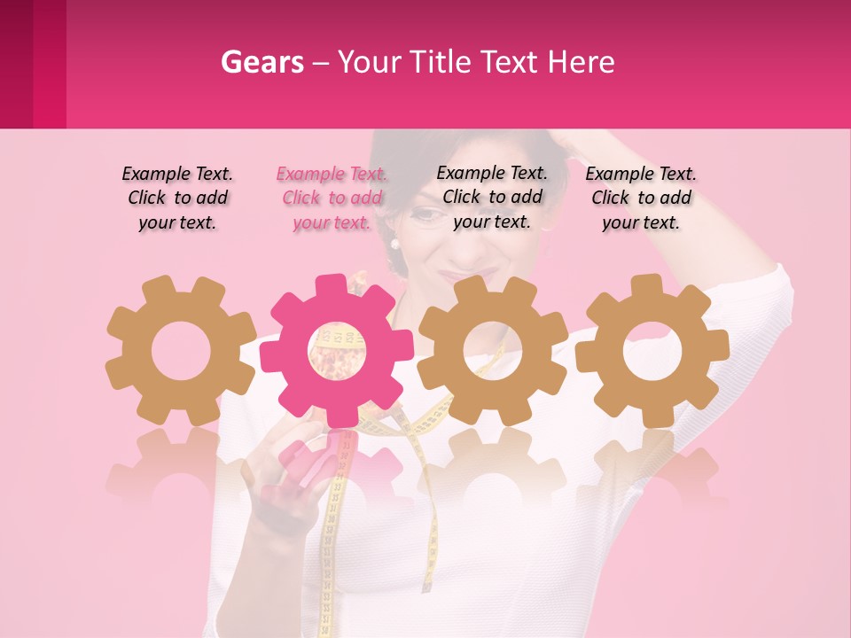 A Woman Holding A Measuring Tape And A Piece Of Food PowerPoint Template