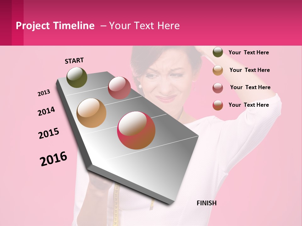 A Woman Holding A Measuring Tape And A Piece Of Food PowerPoint Template