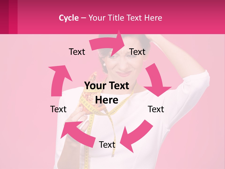 A Woman Holding A Measuring Tape And A Piece Of Food PowerPoint Template