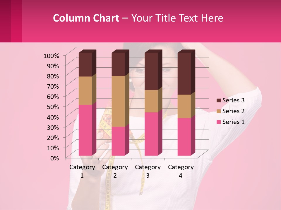 A Woman Holding A Measuring Tape And A Piece Of Food PowerPoint Template