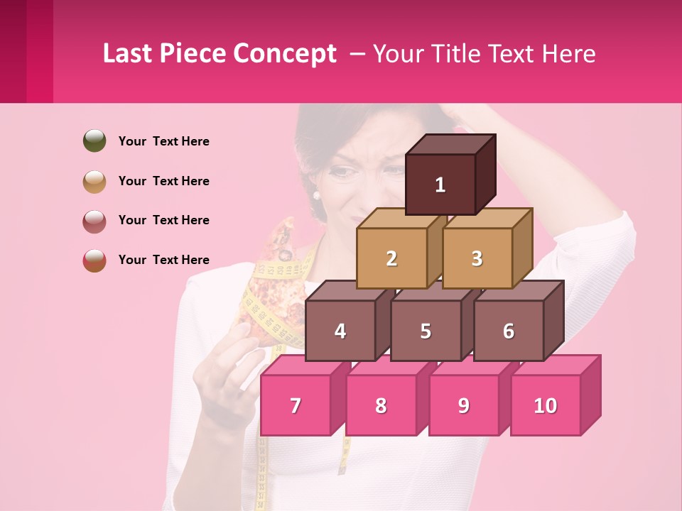 A Woman Holding A Measuring Tape And A Piece Of Food PowerPoint Template