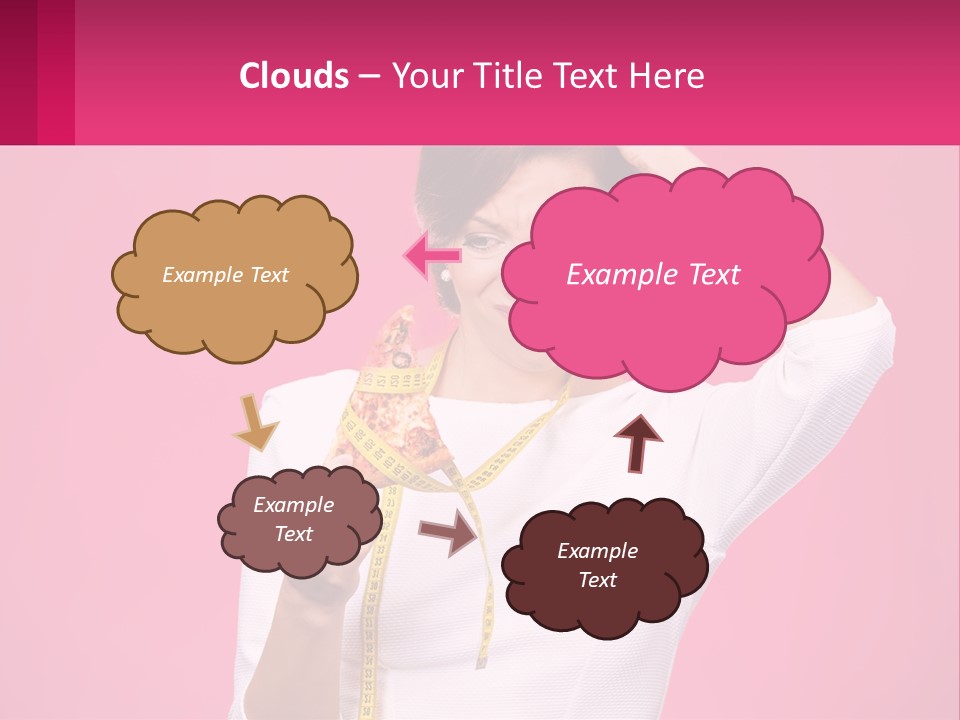 A Woman Holding A Measuring Tape And A Piece Of Food PowerPoint Template