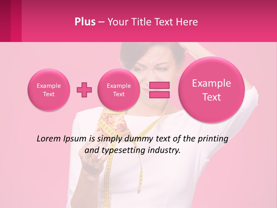 A Woman Holding A Measuring Tape And A Piece Of Food PowerPoint Template