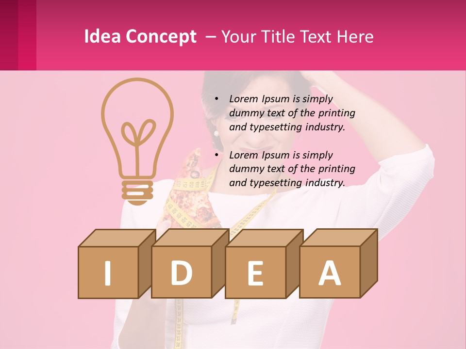 A Woman Holding A Measuring Tape And A Piece Of Food PowerPoint Template