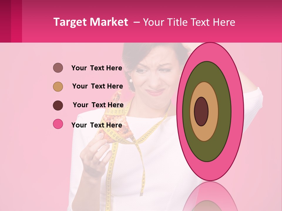 A Woman Holding A Measuring Tape And A Piece Of Food PowerPoint Template