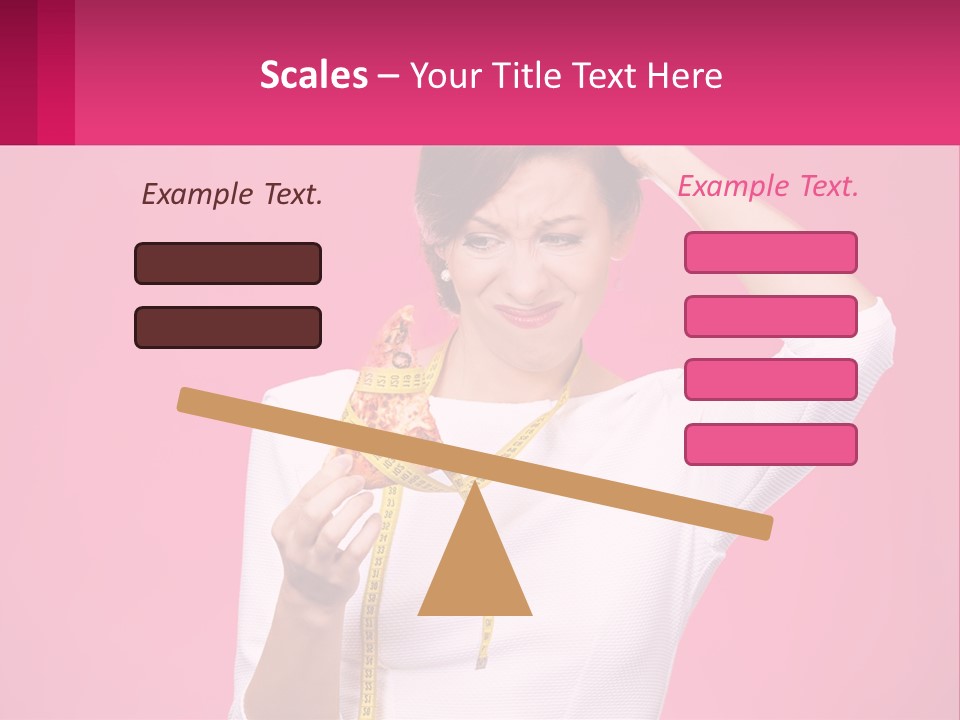 A Woman Holding A Measuring Tape And A Piece Of Food PowerPoint Template