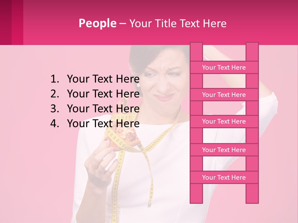 A Woman Holding A Measuring Tape And A Piece Of Food PowerPoint Template