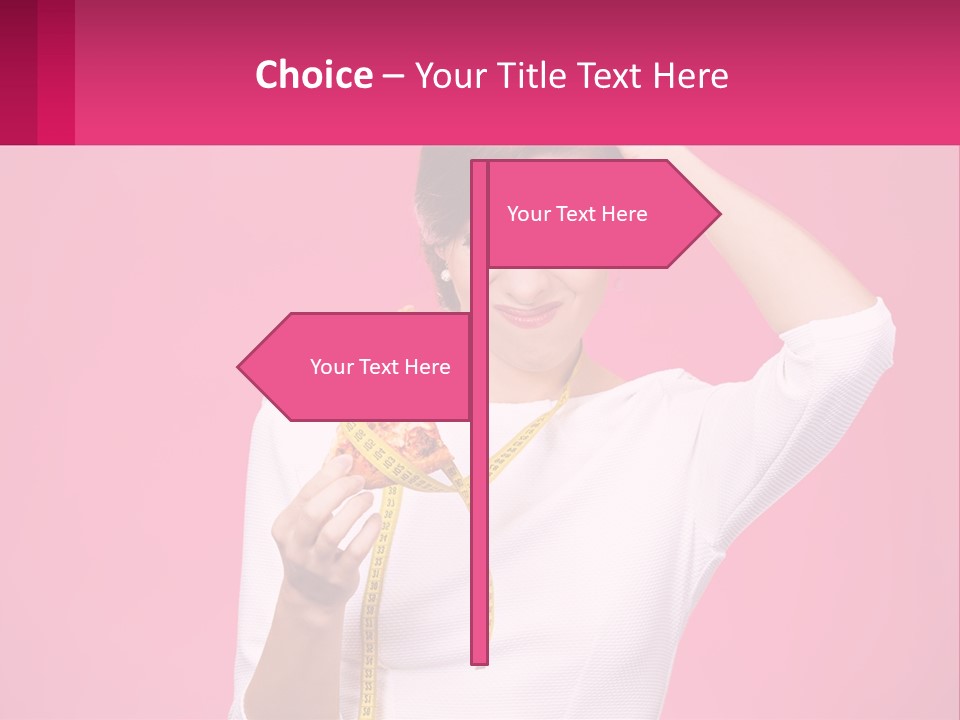 A Woman Holding A Measuring Tape And A Piece Of Food PowerPoint Template