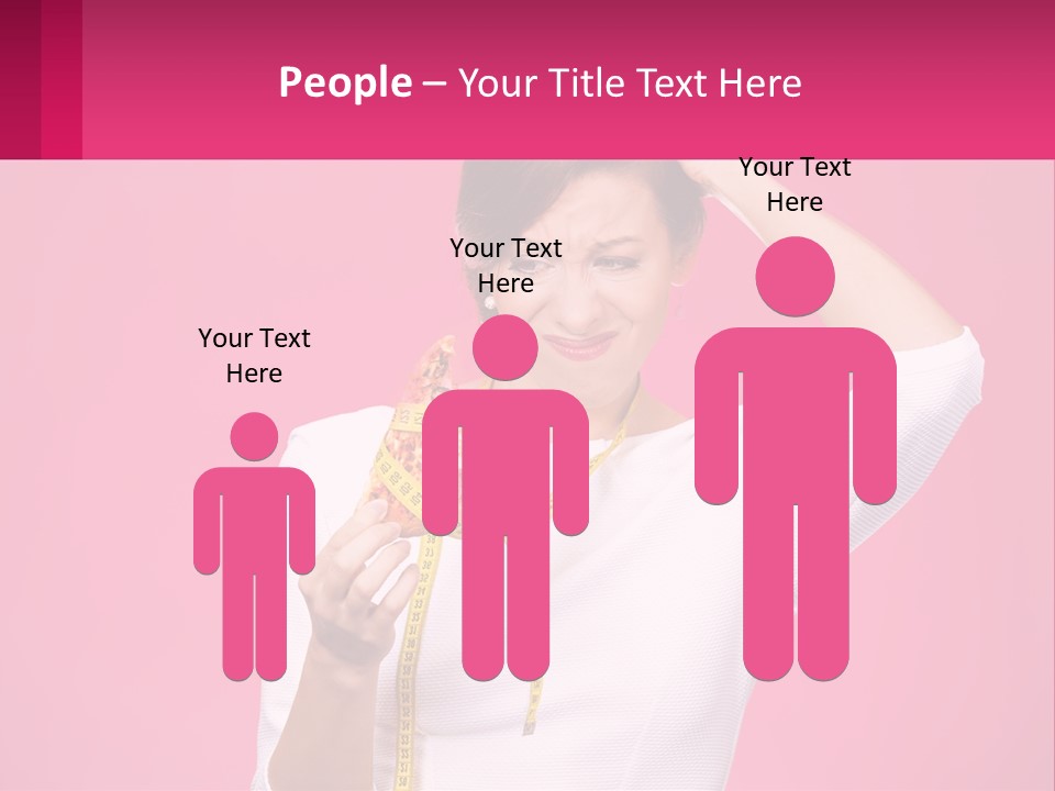 A Woman Holding A Measuring Tape And A Piece Of Food PowerPoint Template